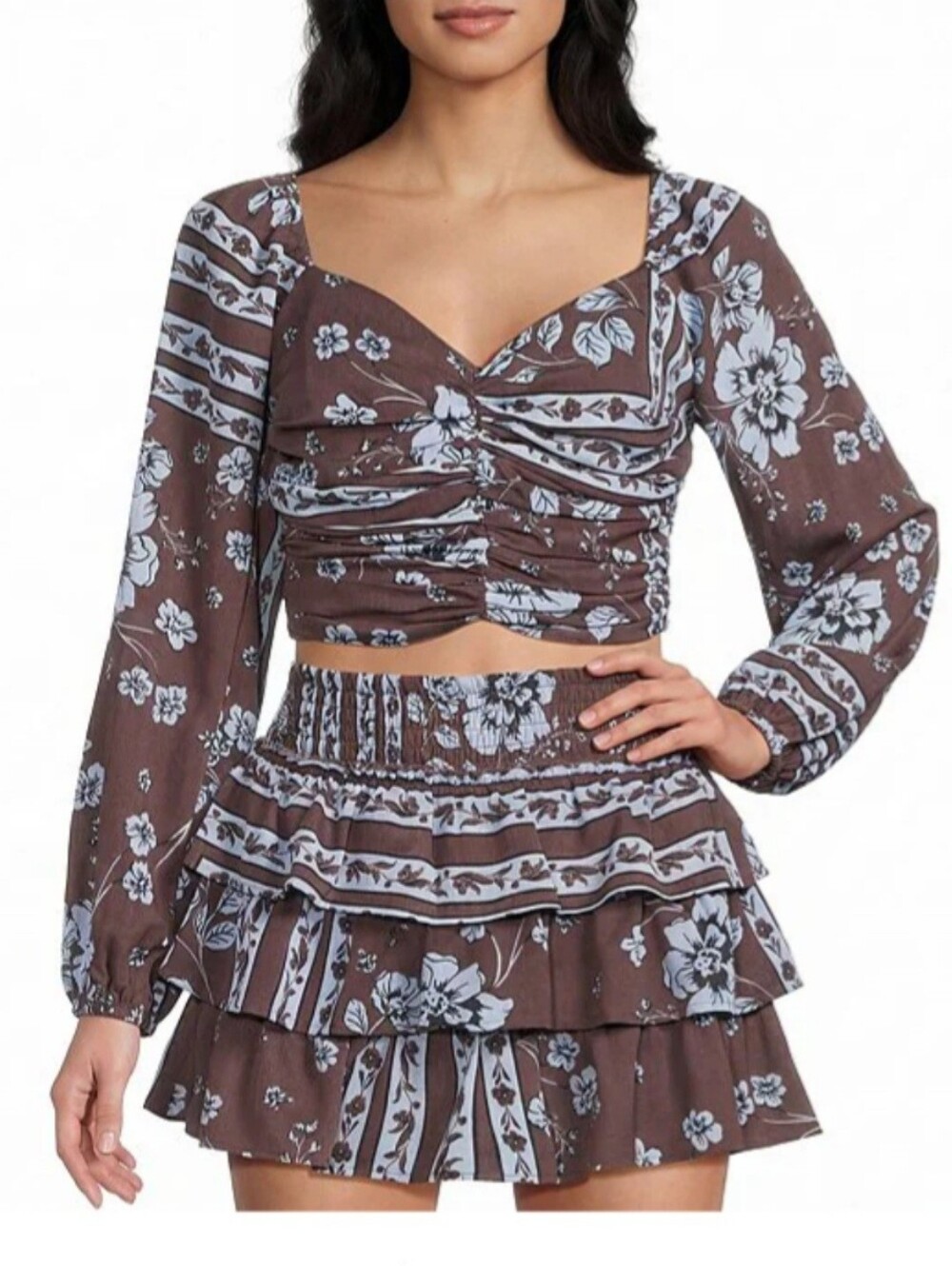 Gianni Bini Sweetheart Neck Floral Printed Top Size Medium NWT